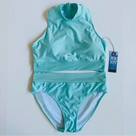 Kyodan | Longline Mock Neck Aqua Bikini NWT L - Picture 1 of 12